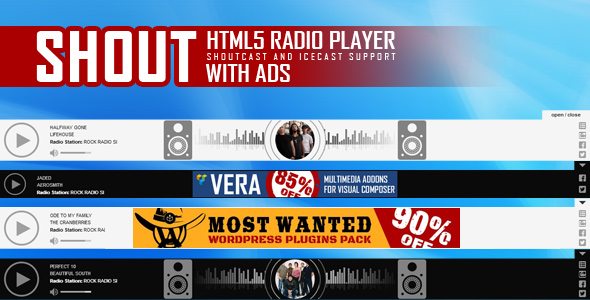 Product Image - SHOUT HTML5 Radio Player With Ads 1.2.2 Product Image - SHOUT HTML5 Radio Player With Ads 1.2.2