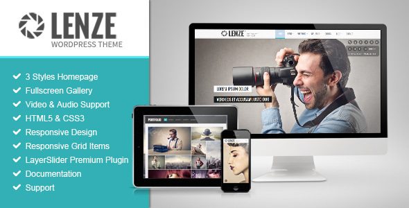 Product Image - Lenze – Portfolio Photography WordPress Theme