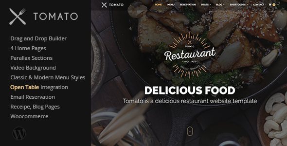 Tomato Restaurant Cafe Espresso WordPress Theme