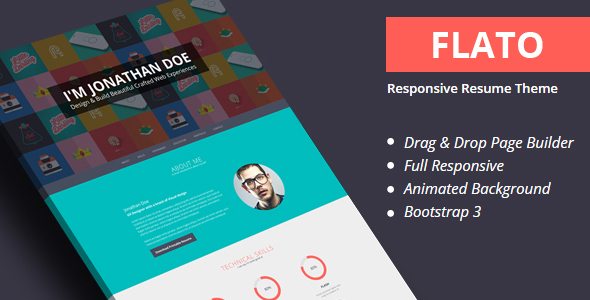 Product Image - Flatoo vCard, Resume, Personal WordPress Theme 4.0