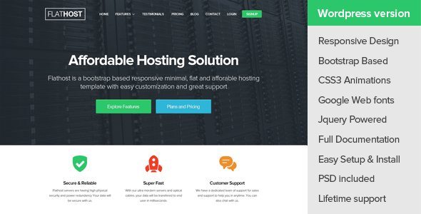 Product Image - FlatHost WordPress Hosting Theme WHMCS 2.3