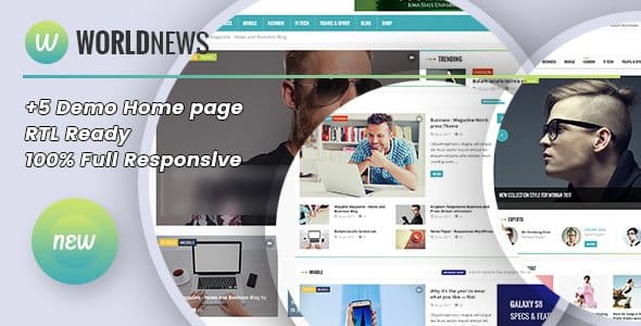 WorldNews Magazine RTL Responsive WordPress Blog