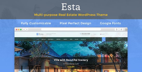 Esta Responsive Real Estate WordPress Theme