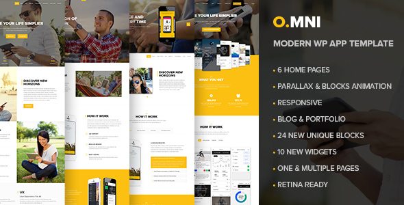 Omni  Stylish Powerful One Page and Multipage App and Software WP Theme