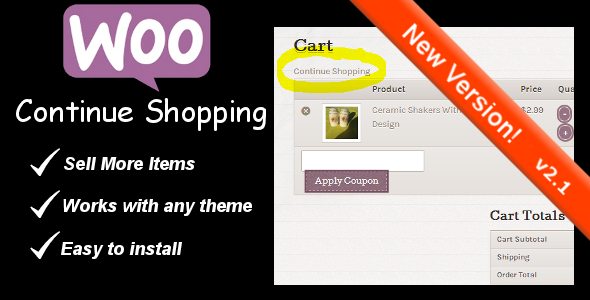 WooCommerce Continue Shopping Link