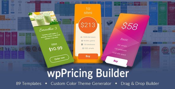 WP Pricing Table Builder Responsive Pricing Plans Plugin for WordPress