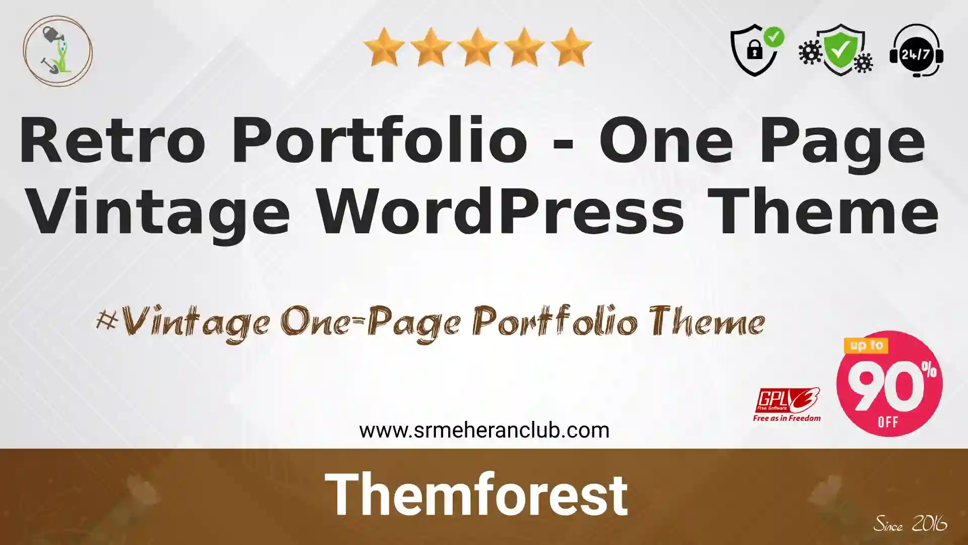 Retro Portfolio – One Page Vintage WordPress Theme — Theme by Themeforest