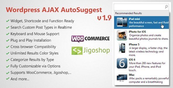 WordPress AJAX Search And AutoSuggest Plugin