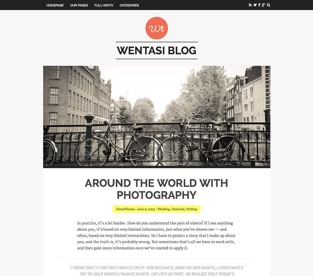 FameThemes Wentasi WordPress Theme