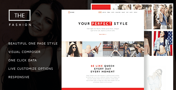 Product Image - The Fashion Model Agency One Page Beauty WP Theme