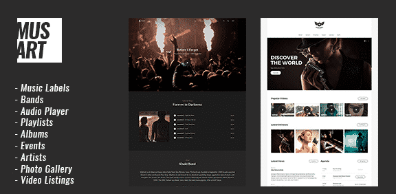 Musart - Music Label and Artists WordPress Theme