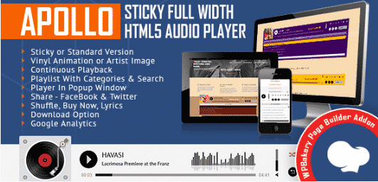 Visual Composer Addon - Apollo Audio Player