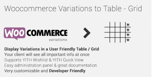 Code Canyon - WooCommerce Variations to Table - Grid