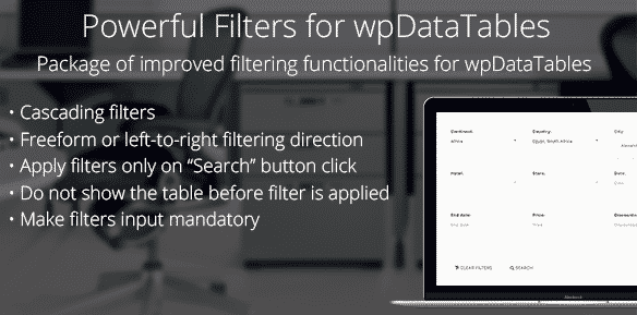 Powerful Filters for wpDataTables - Cascade Filter for WordPress Tables