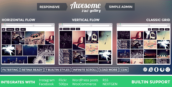Awesome Gallery - Instagram, Flickr, Facebook galleries on your site