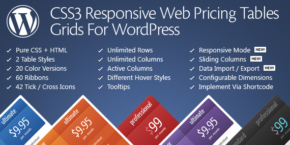 Pricing Tables Grids for WordPress