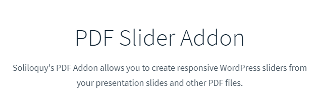 Product Image - Soliloquy PDF Slider Addon 1.0.2