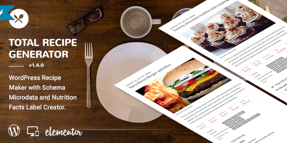 Total Recipe Generator - WordPress Recipe Maker with Schema and Nutrition Facts (Elementor addon)