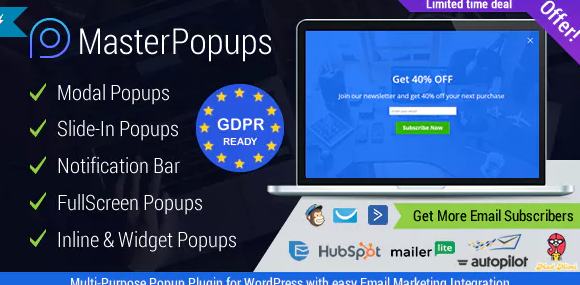 Master Popups – WordPress Popup Plugin for Email Subscription