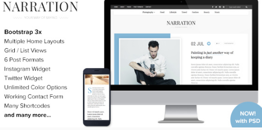 Narration - A Responsive WordPress Blog Theme