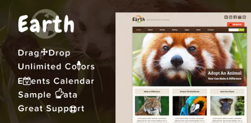 Earth – Eco/Environmental NonProfit WordPress Theme
