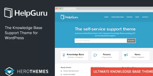 HelpGuru – A Self-Service Knowledge Base WordPress Theme