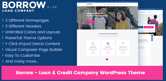 Borrow - Loan Company Responsive WordPress Theme 1.6.9