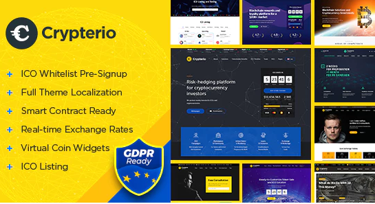 Product Image - Crypterio – ICO Landing Page and Cryptocurrency WordPress Theme 2.4.9
