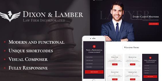 Dixon & Lamber | Law Firm WordPress Theme