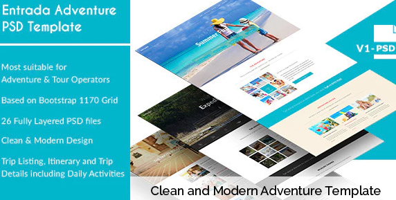 Entrada – Adventure and Tour PSD Template — Theme by Themeforest