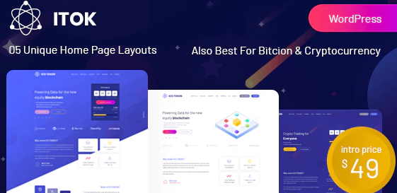 Product Image - ITok – ICO and Cryptocurrency WordPress Theme 1.0