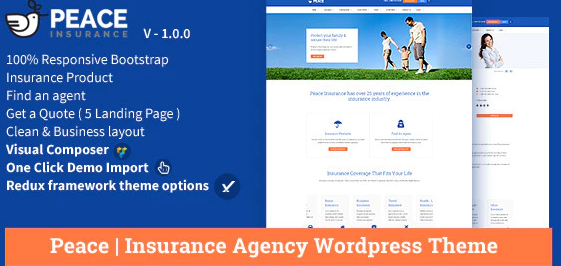Peace – Insurance Agency WordPress Theme