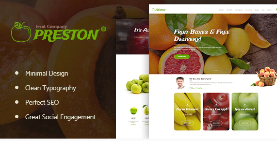 Preston | Fruit Company & Organic Farming WordPress Theme