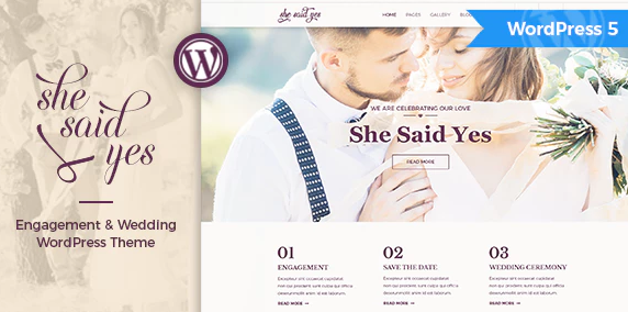 SheSaidYes - Engagement & Wedding WordPress Theme