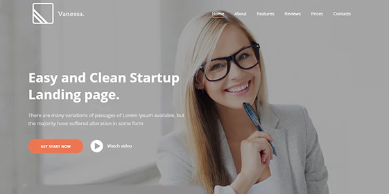 Vanessa - Easy Startup Landing Page WP Theme