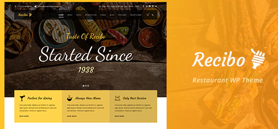 Recibo - Restaurant / Food / Cook WordPress Theme