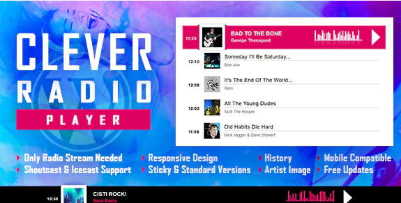 CLEVER - HTML5 Radio Player With History WP Plugin