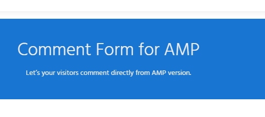 Comment Form for AMP