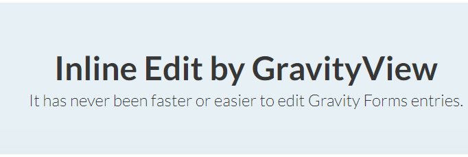 Inline Edit by GravityView