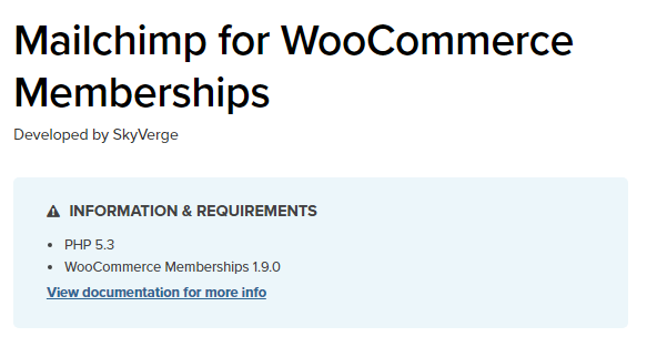 MailChimp for WooCommerce Memberships