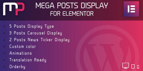 Mega Posts Display for Elementor Wordpress Plugin