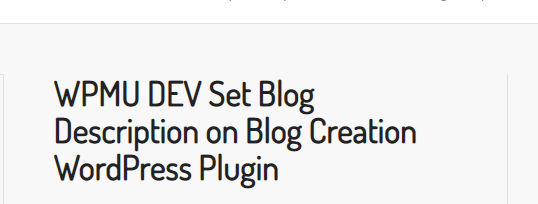 WPMU DEV Set Blog Description on Blog Creation