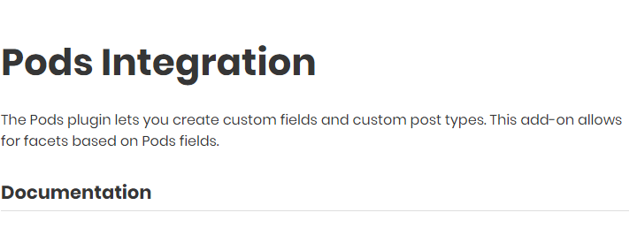 FacetWP Pods Addon