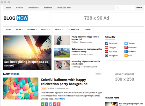 Product Image - HappyThemes BlogNow Pro 1.6