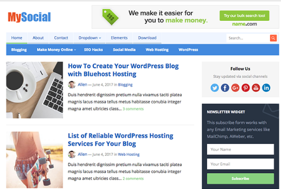 HappyThemes MySocial Pro