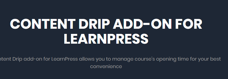 Product Image - LearnPress – Content Drip Add-on 4.0.7