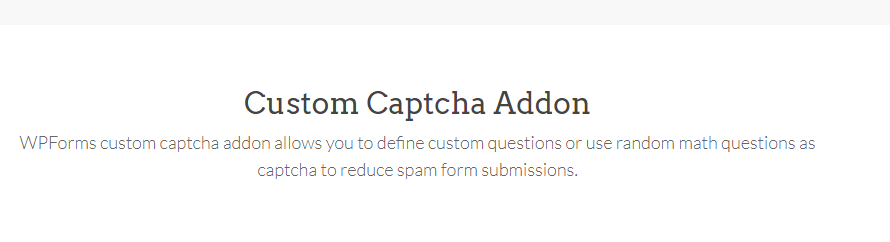 WPForms Custom Captcha Addon