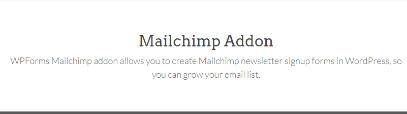 WPForms MailChimp Addon