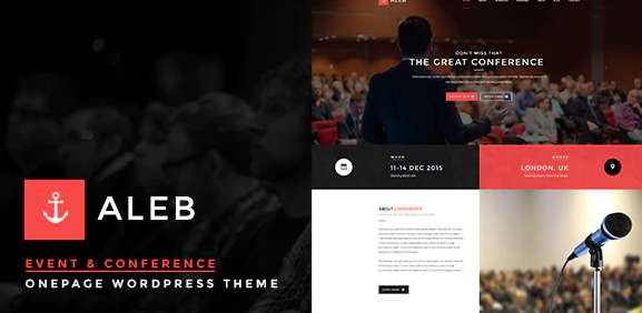 Aleb - Event Conference Onepage WordPress Theme