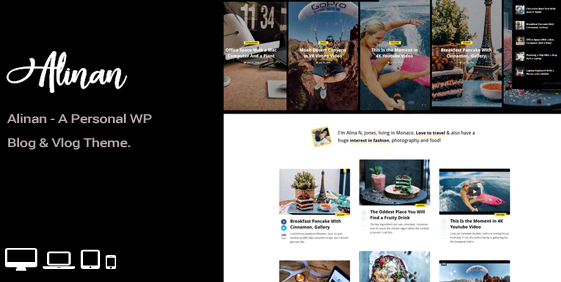 Alinan - Personal Blog / Vlog WordPress Theme